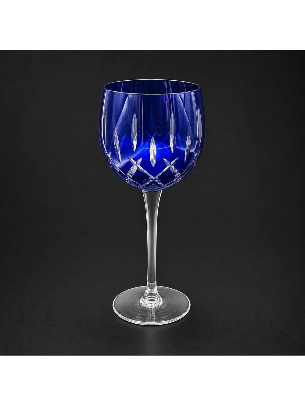 Vintage Gorham Crystal Lady Anne Sapphire Blue Hock Wine Glass 8 3/8